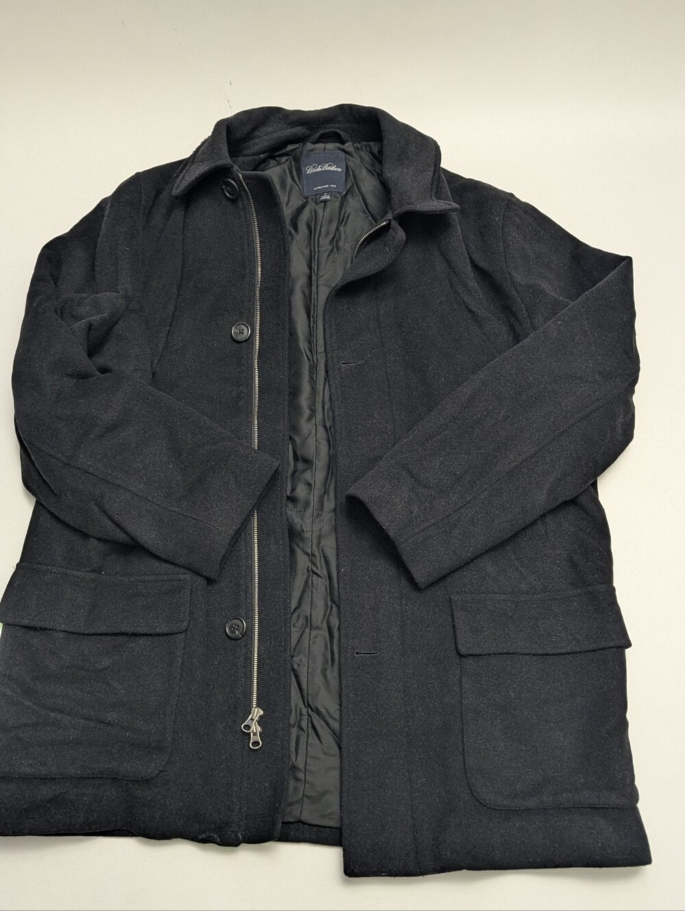 Brooks Brothers Men's Black Pea Coat Medium